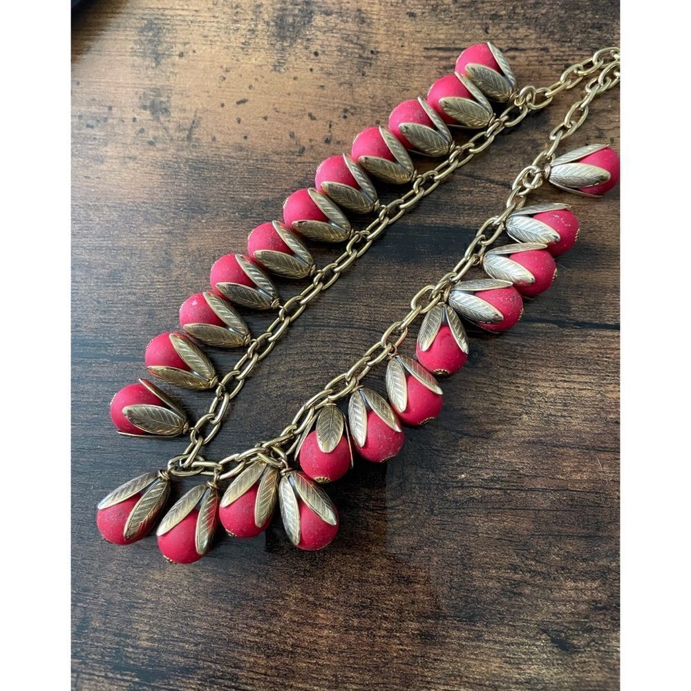 Lenora Dame Jewelry Long Gold
Tone Faux Coral  Necklace